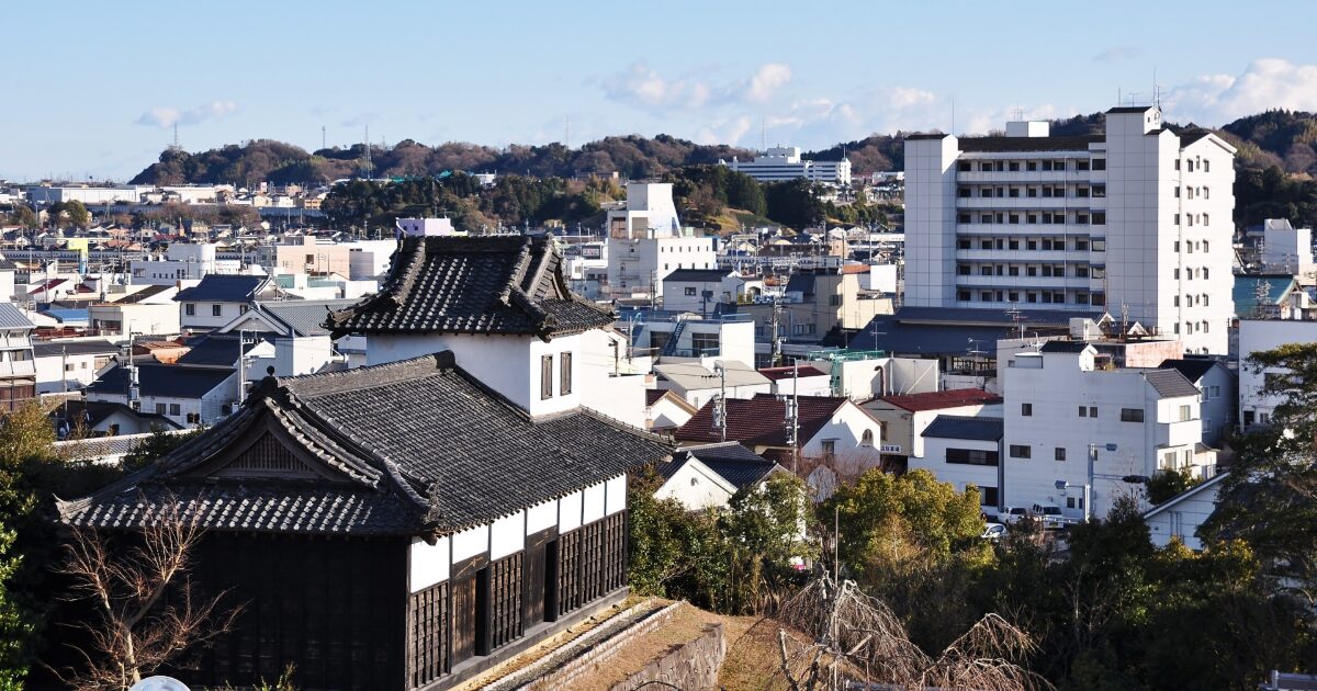 城下町の風情が残る掛川市の街並みと住宅地